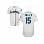 Men's Majestic Seattle Mariners #15 Kyle Seager White Flexbase Authentic Collection MLB Jersey