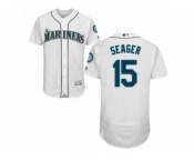 Men's Majestic Seattle Mariners #15 Kyle Seager White Flexbase Authentic Collection MLB Jersey