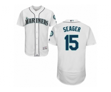 Men's Majestic Seattle Mariners #15 Kyle Seager White Flexbase Authentic Collection MLB Jersey