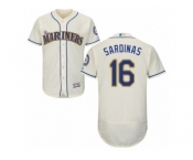 Men's Majestic Seattle Mariners #16 Luis Sardinas Cream Flexbase Authentic Collection MLB Jersey