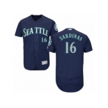 Men's Majestic Seattle Mariners #16 Luis Sardinas Navy Blue Flexbase Authentic Collection MLB Jersey