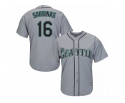 Men's Majestic Seattle Mariners #16 Luis Sardinas Replica Grey Road Cool Base MLB Jersey