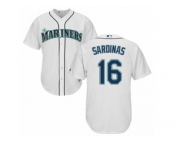 Men's Majestic Seattle Mariners #16 Luis Sardinas Replica White Home Cool Base MLB Jersey