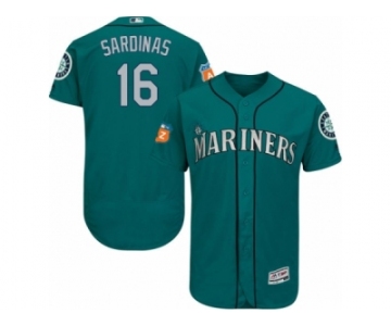 Men's Majestic Seattle Mariners #16 Luis Sardinas Teal Green Flexbase Authentic Collection MLB Jersey