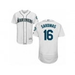 Men's Majestic Seattle Mariners #16 Luis Sardinas White Flexbase Authentic Collection MLB Jersey