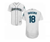 Men's Majestic Seattle Mariners #18 Hisashi Iwakuma White Flexbase Authentic Collection MLB Jersey