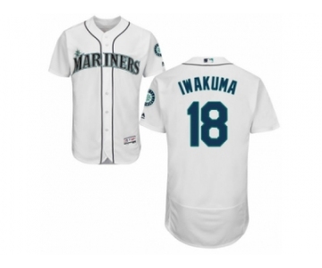 Men's Majestic Seattle Mariners #18 Hisashi Iwakuma White Flexbase Authentic Collection MLB Jersey