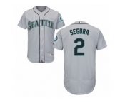 Men's Majestic Seattle Mariners #2 Jean Segura Grey Flexbase Authentic Collection MLB Jersey