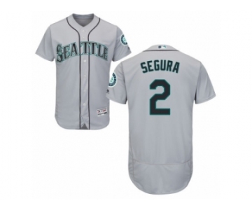 Men's Majestic Seattle Mariners #2 Jean Segura Grey Flexbase Authentic Collection MLB Jersey