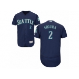 Men's Majestic Seattle Mariners #2 Jean Segura Navy Blue Flexbase Authentic Collection MLB Jersey