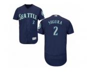 Men's Majestic Seattle Mariners #2 Jean Segura Navy Blue Flexbase Authentic Collection MLB Jersey