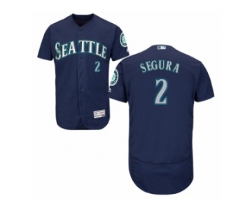 Men's Majestic Seattle Mariners #2 Jean Segura Navy Blue Flexbase Authentic Collection MLB Jersey