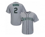 Men's Majestic Seattle Mariners #2 Jean Segura Replica Grey Road Cool Base MLB Jersey