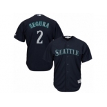 Men's Majestic Seattle Mariners #2 Jean Segura Replica Navy Blue Alternate 2 Cool Base MLB Jersey