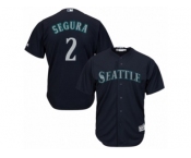 Men's Majestic Seattle Mariners #2 Jean Segura Replica Navy Blue Alternate 2 Cool Base MLB Jersey