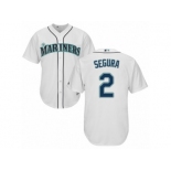 Men's Majestic Seattle Mariners #2 Jean Segura Replica White Home Cool Base MLB Jersey