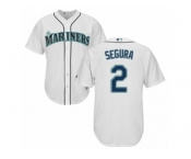 Men's Majestic Seattle Mariners #2 Jean Segura Replica White Home Cool Base MLB Jersey