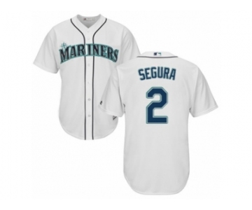 Men's Majestic Seattle Mariners #2 Jean Segura Replica White Home Cool Base MLB Jersey