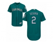 Men's Majestic Seattle Mariners #2 Jean Segura Teal Green Flexbase Authentic Collection MLB Jersey