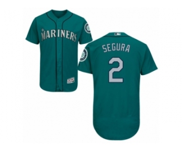 Men's Majestic Seattle Mariners #2 Jean Segura Teal Green Flexbase Authentic Collection MLB Jersey