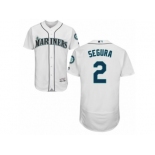 Men's Majestic Seattle Mariners #2 Jean Segura White Flexbase Authentic Collection MLB Jersey