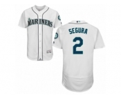 Men's Majestic Seattle Mariners #2 Jean Segura White Flexbase Authentic Collection MLB Jersey