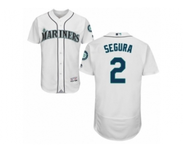 Men's Majestic Seattle Mariners #2 Jean Segura White Flexbase Authentic Collection MLB Jersey