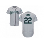 Men's Majestic Seattle Mariners #22 Robinson Cano Grey Flexbase Authentic Collection MLB Jersey