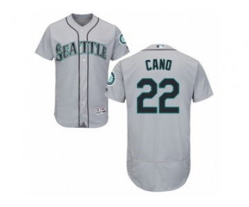 Men's Majestic Seattle Mariners #22 Robinson Cano Grey Flexbase Authentic Collection MLB Jersey