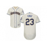 Men's Majestic Seattle Mariners #23 Nelson Cruz Cream Flexbase Authentic Collection MLB Jersey