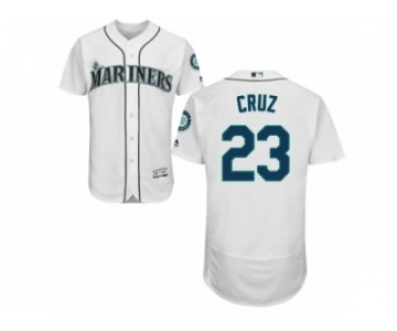 Men's Majestic Seattle Mariners #23 Nelson Cruz White Flexbase Authentic Collection MLB Jersey