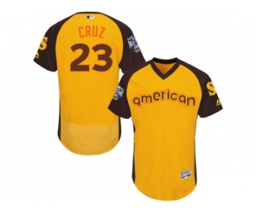 Men's Majestic Seattle Mariners #23 Nelson Cruz Yellow 2016 All-Star American League BP Authentic Collection Flex Base MLB Jersey