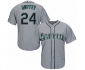 Men's Majestic Seattle Mariners #24 Ken Griffey Authentic Grey Road Cool Base MLB Jersey