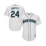 Men's Majestic Seattle Mariners #24 Ken Griffey Authentic White Cool Base MLB Jersey