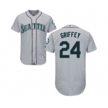 Men's Majestic Seattle Mariners #24 Ken Griffey Grey Flexbase Authentic Collection MLB Jersey