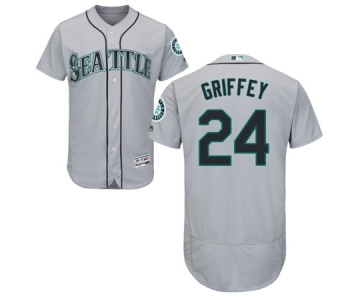 Men's Majestic Seattle Mariners #24 Ken Griffey Grey Flexbase Authentic Collection MLB Jersey