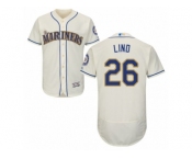 Men's Majestic Seattle Mariners #26 Adam Lind Cream Flexbase Authentic Collection MLB Jersey