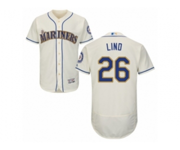 Men's Majestic Seattle Mariners #26 Adam Lind Cream Flexbase Authentic Collection MLB Jersey