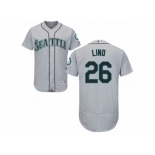 Men's Majestic Seattle Mariners #26 Adam Lind Grey Flexbase Authentic Collection MLB Jersey