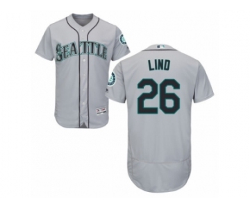 Men's Majestic Seattle Mariners #26 Adam Lind Grey Flexbase Authentic Collection MLB Jersey