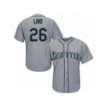 Men's Majestic Seattle Mariners #26 Adam Lind Replica Grey Road Cool Base MLB Jersey