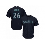 Men's Majestic Seattle Mariners #26 Adam Lind Replica Navy Blue Alternate 2 Cool Base MLB Jersey