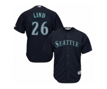 Men's Majestic Seattle Mariners #26 Adam Lind Replica Navy Blue Alternate 2 Cool Base MLB Jersey