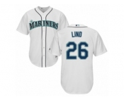 Men's Majestic Seattle Mariners #26 Adam Lind Replica White Home Cool Base MLB Jersey