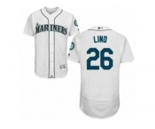 Men's Majestic Seattle Mariners #26 Adam Lind White Flexbase Authentic Collection MLB Jersey