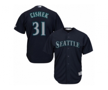 Men's Majestic Seattle Mariners #31 Steve Cishek Authentic Navy Blue Alternate 2 Cool Base MLB Jersey