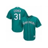 Men's Majestic Seattle Mariners #31 Steve Cishek Authentic Teal Green Alternate Cool Base MLB Jersey