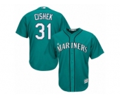 Men's Majestic Seattle Mariners #31 Steve Cishek Authentic Teal Green Alternate Cool Base MLB Jersey