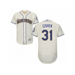 Men's Majestic Seattle Mariners #31 Steve Cishek Cream Flexbase Authentic Collection MLB Jersey