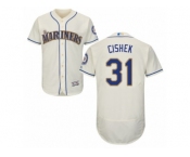 Men's Majestic Seattle Mariners #31 Steve Cishek Cream Flexbase Authentic Collection MLB Jersey